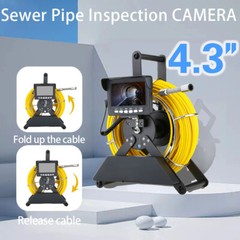 50M Sewer Camera Video Endoscope 4.3inch Monitor 22mm Pipe Inspection Camera