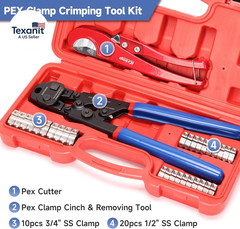 Ratchet PEX Cinch Tool with Removing Function for 3/8-In, 1/2-In, 3/4-In, 1-In S