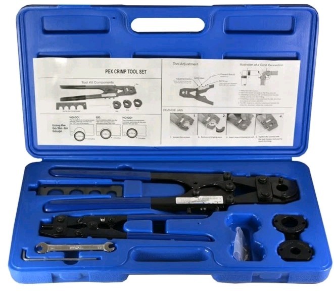 PEX Crimper, Copper Pipe Crimping Tool Kit with 3/8&rdquo;, 1/2&rdquo;, 3/4&rdquo;
