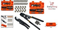 PEX Cinch Tool Kit 3/8&Prime;-1&Prime; Stainless Steel Clamp Crimper & Pipe Cutter with Case