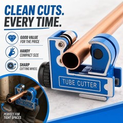 Mini Copper Pipe Tubing Cutter Tool &ndash; 1/8&Prime; to 1 (3-28mm) Mini, Blue