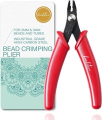 5-Inch Red Bead Crimping Plier for Tubes and 2mm & 3mm Beads by Beaditive