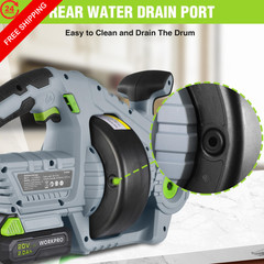 WORKPRO 20V Electric Drain Auger, 25Ft Plumbing Snake Hair Removal Gray