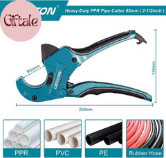 PVC Pipe Cutter, up to 2-1/2&Prime;, Ratchet Pipe Cutter Heavy-Duty, Pex Cutting Tool