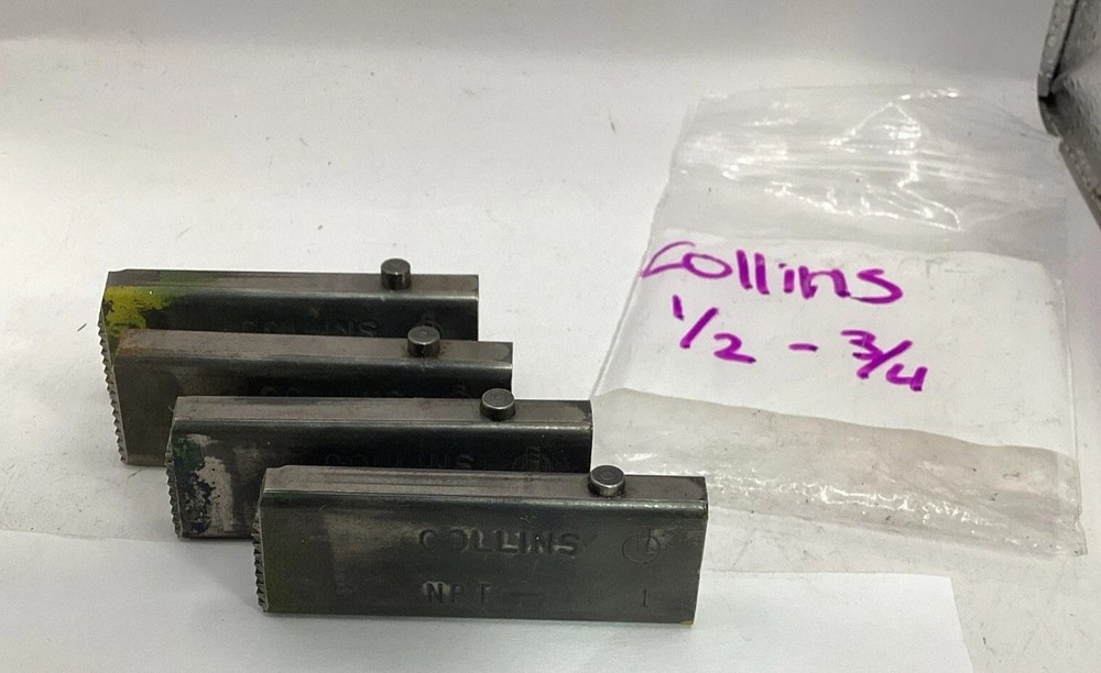 (4) Collins 1/2&rdquo; &ndash; 3/4&rdquo; NPT dies USED