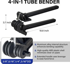 Manual Tube Bender, 4 in 1, 180 Degree, 3/16&Prime; 1/4&Prime; 5/16&Prime; 3/8&Prime; OD, ABS
