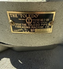 NIB Toledo 2-BR 2.5&rdquo;- 4&rdquo; Pipe Threader 40&rsquo;s/50&rsquo;s 3 Sets of Factory Dies Included