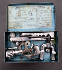 Vintage Imperial Tubing Tool Kit 1225-F Flare & Cutting Set w Metal Case
