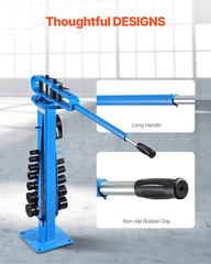 Manual Pipe Bender, Pipe Tube Bender with 14 Bending Dies, 200&deg; Heavy-Duty Tube
