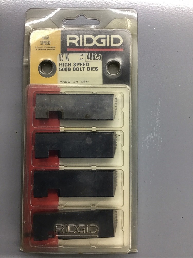RIDGID 48625 1/2&Prime;- 13 UNC 500B BOLT DIE SET HIGH SPEED