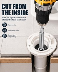 Inside Pipe Cutter for PVC Pipe with 5 Replacement Saw Blades 1/4 Inch Hex Shank