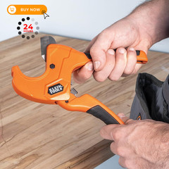 Klein Tools 50063 Ratcheting PVC Pipe Cutter, Cuts 1-1/4-Inch I.D.