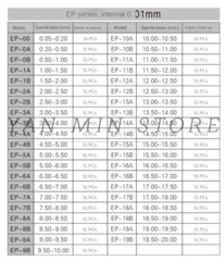 (Set/51pcs) EP-4B Needle Gauge Hole Gauge 4.50-5.00mm Hole Gauge EP 4B