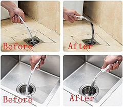 2-Piece Flexible Drain Brush Sink Unblocker Elastic Hose Pipe Straw Cleaning Bru
