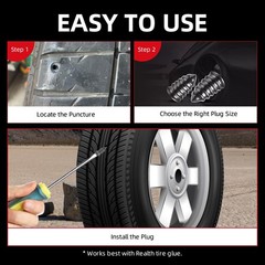 Realth 60PCS Tire Repair Rubber Nails Kit, Screw-in Flat Tire Repair Kit, Fas&hellip;