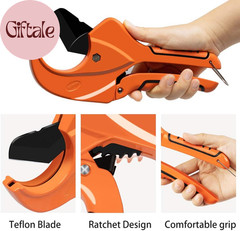 Ratchet PVC Pipe Cutter,Cuts up to 2-1/2&Prime;PEX,PVC,PPR and Plastic Hoses,Pipe Cutt
