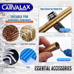 CARVALAX 90&deg; Ratcheting Tube Bender Kit &ndash; 7 Color-Coded Aluminum Heads for 1/4