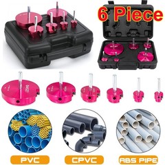 6 Piece Plastic Pipe Fitting Reamer Kit for 1/2&Prime; Drill PVC Pipe Reamer CPVC PVC