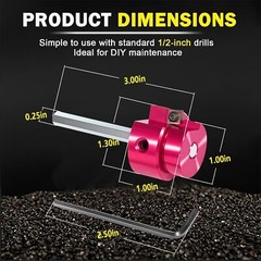 PPR100 PVC Pipe Reamer 1-Inch Aluminum Head with 1/4&Prime; Hex Shaft PVC Socket Saver