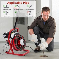 75 FT x 1/2 In Drain Cleaner Machine Electric Drain Auger Auto Feed Sewer Snake