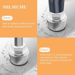 1.5&Prime; Tub Drain Extractor Removes Old Broken Stubborn and Rusted Drains with E&hellip;