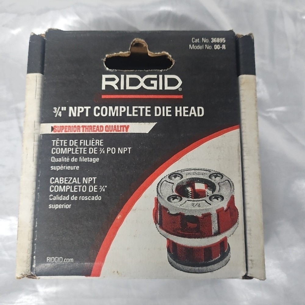 RIDGID 3/4&prime; NPT Complete Die Head Model No. 00-R Cat No. 36895 New in Box