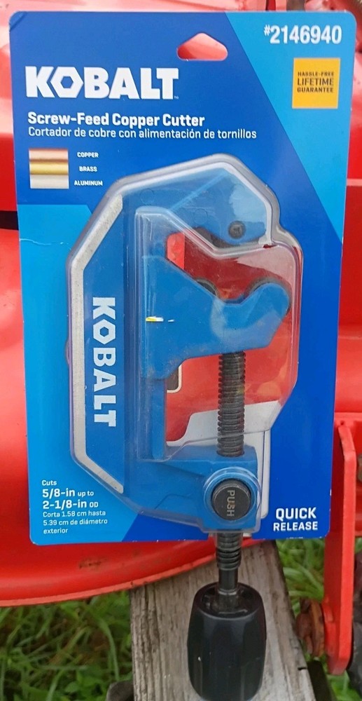 Kobalt 5/8&Prime; up to 2-1/8&rdquo; OD Screw-feed Copper, Quick Release Cutter.