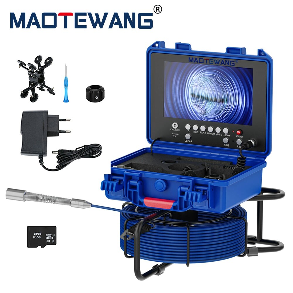 MAOTEWANG Sewer Camera 30m Pipe Inspection Camera Meter Counter HD 9inch Monitor