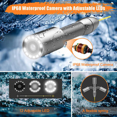 165FT Sewer Inspection Camera with Locator & 7&Prime; LCD Monitor, IP68 Waterproof