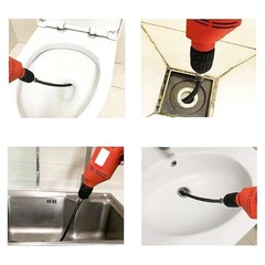 Drain Auger Snake Cable with Drill Adapter 6.5 Ft Heavy Duty