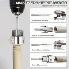 3Pcs Integrated Internal & External Pipe Threading Tool, Dual-Function Pipe T&hellip;