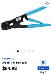 SharkBite 865896 PEX Crimp Ring Tool Kit With *FREE* 10 pc 1/2in Clamps