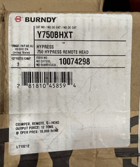 NEW Burndy Y750BHXT 12 Ton HYPRESS Remote Hydraulic C-Head Crimper U Die