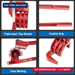 3 In 1 Tubing Bender, 0-180 Degrees Tube Bender Manual Pipe Bender Tool for 1/4