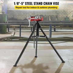 VEVOR Tripod Pipe Chain Vise 1/8&Prime;-5&Prime; Capacity Folding Legs W/ Harden Teeth&Chain