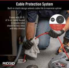 Ridgid FlexShaft K9-12 Wall-to-Wall Drain Cleaning Machine 74978 &ndash; Gray