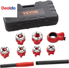 Ratchet Pipe Threader Kit with 6 Dies, 1/4&Prime; NPT to 1-1/4&Prime; NPT Ratcheting Pipe Th