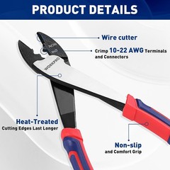 9.5&Prime; Wire Cutter/Crimper, CR-V Steel Wire Crimping/Cutting Tool | Crimping Plier