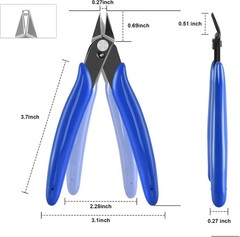 2 Pack Small Wire Cutters, 5 Inch Micro Flush Cutting Pliers, Spring Loaded Tool