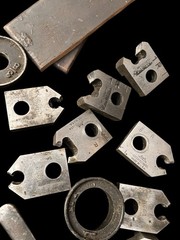 13pc Vintage Adjustable Pipe Threading Stock & Die Set Greenfield Mass. READ