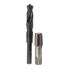 1/2 In Carbon Steel Npt Pipe Tap And 23/32 In High Speed Steel Drill Bit Set New