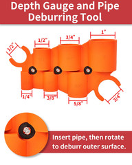 12 Pcs 1/4-1 Inch Depth Gauge and Pipe Deburring Tool, Removal Tools Set