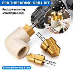 3PCS PVC Pipe Threader Tool Kit-1/2&Prime; 3/4&Prime; 1&Prime; Dual-Function Integrated Internal &