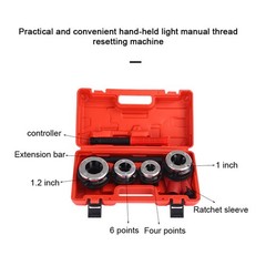 Portable Ratchet Pipes Threader Kit Manual Ratcheting Threading Tool Set Wi BCDO