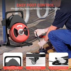 Electric 50ft 1/2&rdquo; Drain Cleaner Machine Plumbing Sewer Snake Auger Cleaning