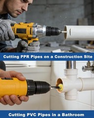 Inside Pipe Cutter for PVC &ndash; 2 Diamond Saw Blades, Plumbing Tool Set, 1-5/16&Prime; Gr