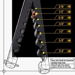 Eccentric Flaring Tool Kit 7 Dies Flare Bar, Sizes (3/16-3/4 inches) 45 Degre&hellip;