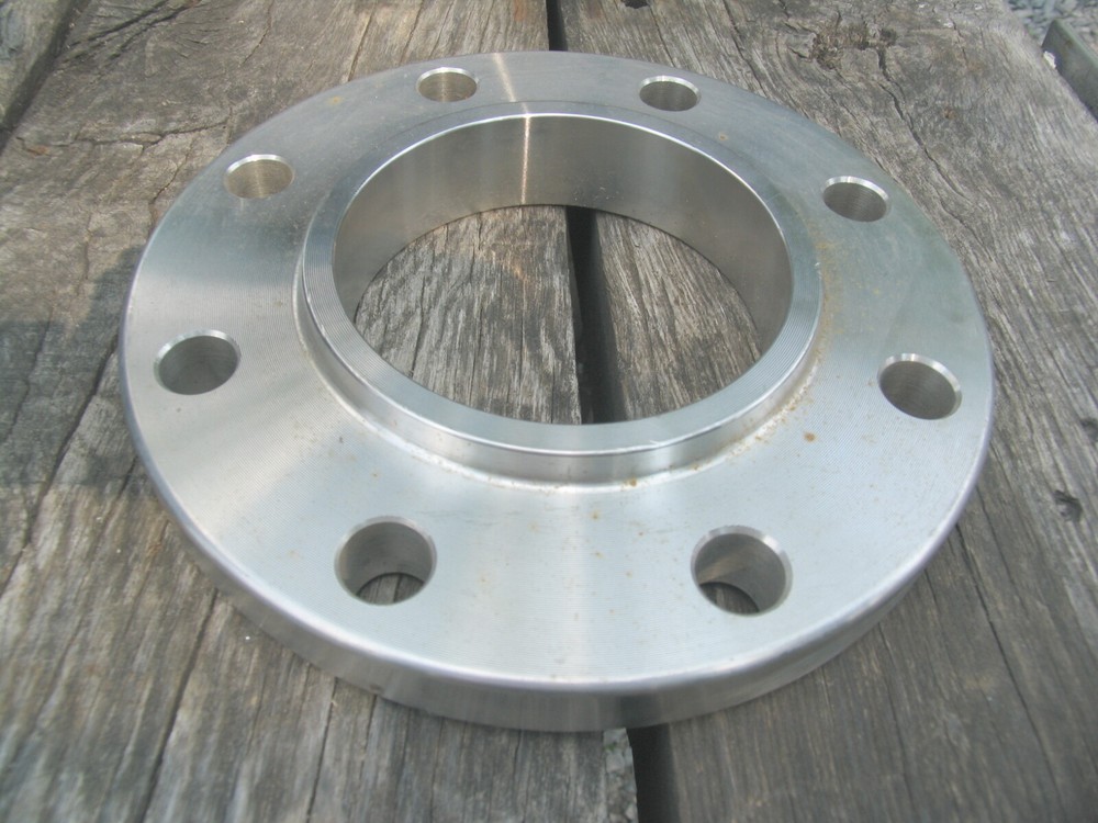 One 4&Prime; Flange 8-Hole (304 Stainless Steel) ,3-5/8&Prime; Thick, 10&Prime; OD, 4.75&Prime; ID,Cl-15