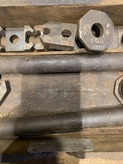 Antique Mark MFG Co Pipe Threader Kit-Original Wood Case-Chicago-Cast Iron Tool