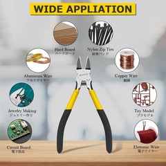 Wire Cutters6.5 inch, 2 Pack, Flush Cutters, Spring Loaded Cutting Pliers,Side C